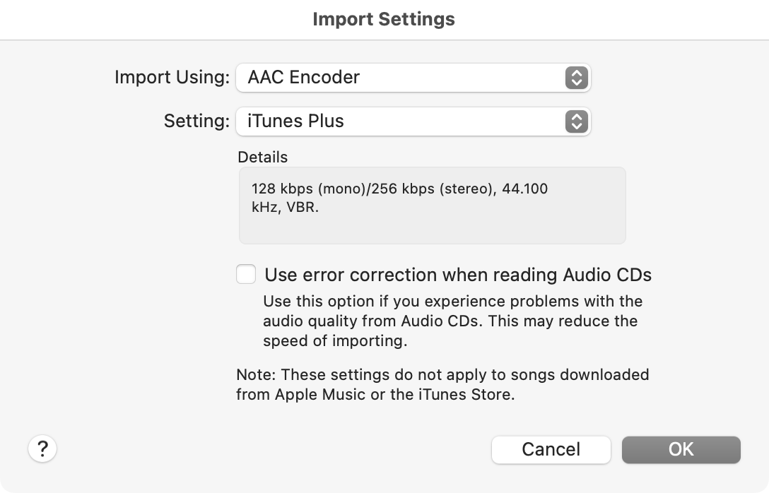 Reference to iTunes Plus in the Music app